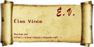 Éles Vince névjegykártya